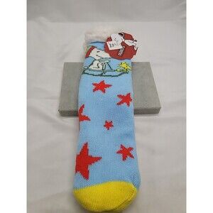 Peanuts Snoopy Soft Thick Sherpa Lined Socks *One Size Fits Most* Non-Slip NEW